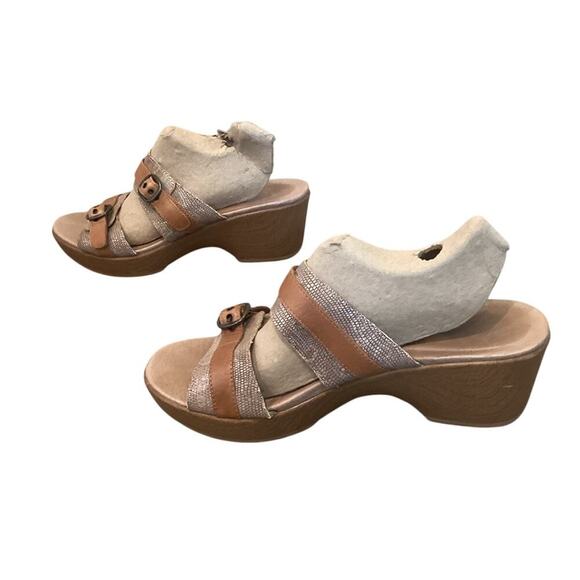Dansko Jessie Sand Beige Lizard Slides Wedge Sandal EU 41 US 10.5 11 Neutral Tan - Picture 5 of 10
